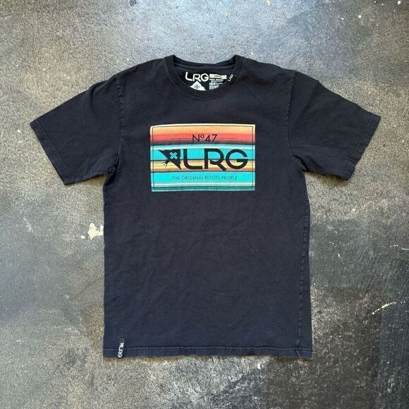 Lrg Men’s Black Short Sleeve T-Shirt Size Small Grunge Logo Skater Style - Picture 1 of 8